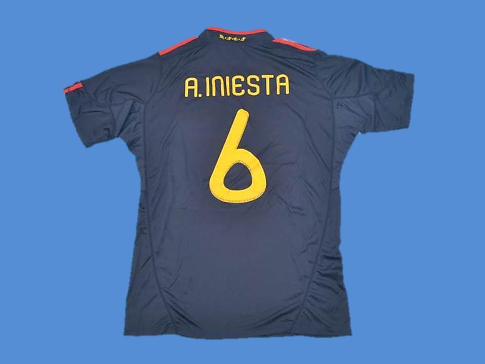 Spain 2010 Espaa Iniesta 6 World Cup Final Away Jersey