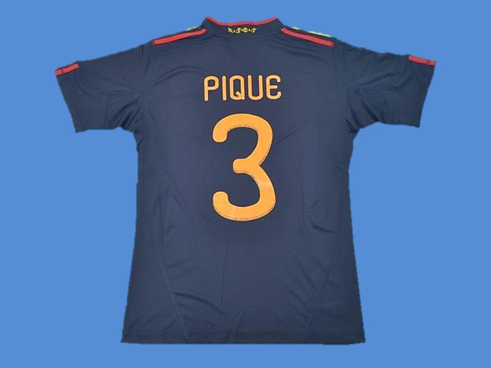 Spain 2010 Espaa Pique 3 World Cup Final Away Jersey